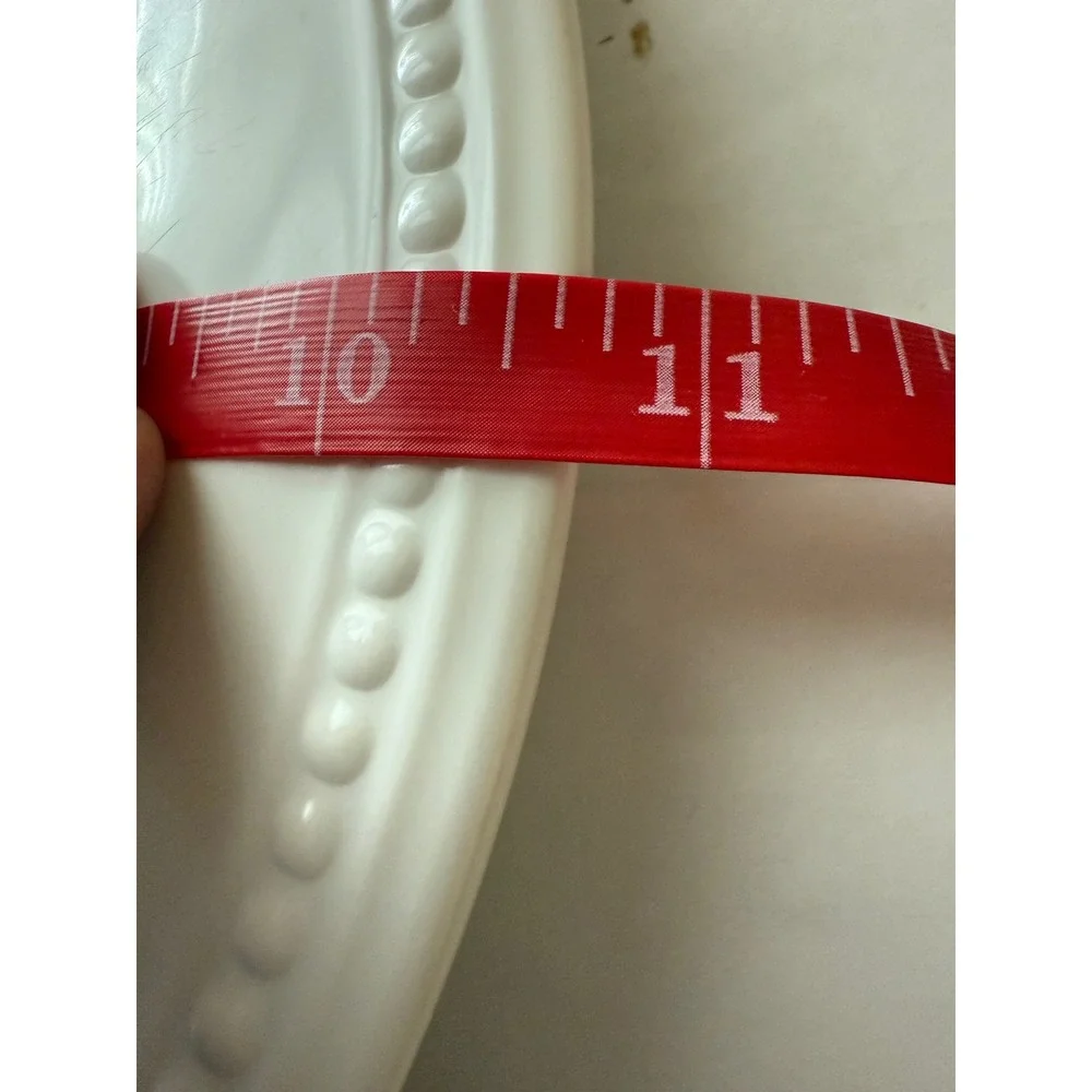 Real Simple Melamine Dinner‎ Plates Ivory Beaded Rim Textured Set 10 1/2